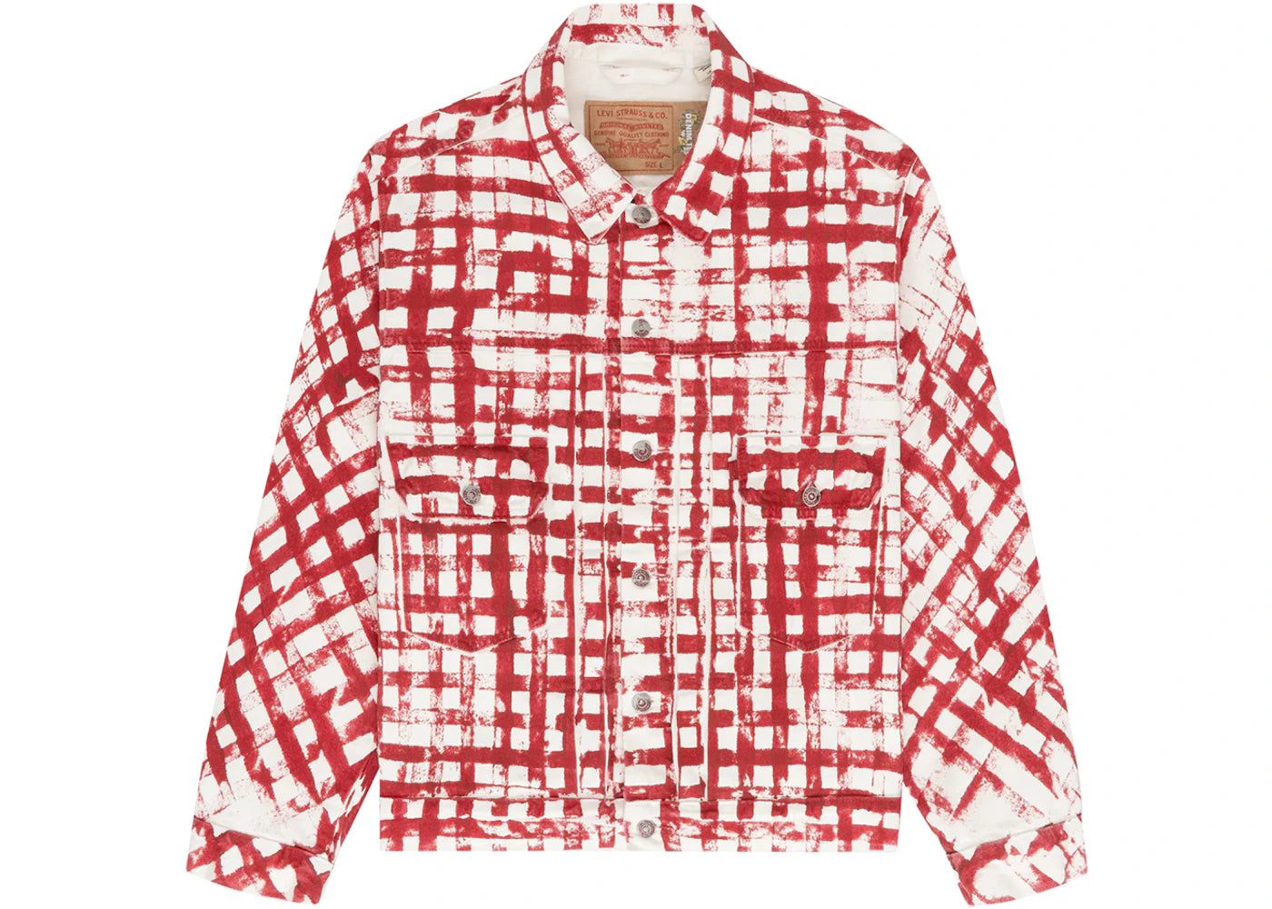 Denim Tears Hand Painted Picnic Plaid Trucker Jacket Multicolor