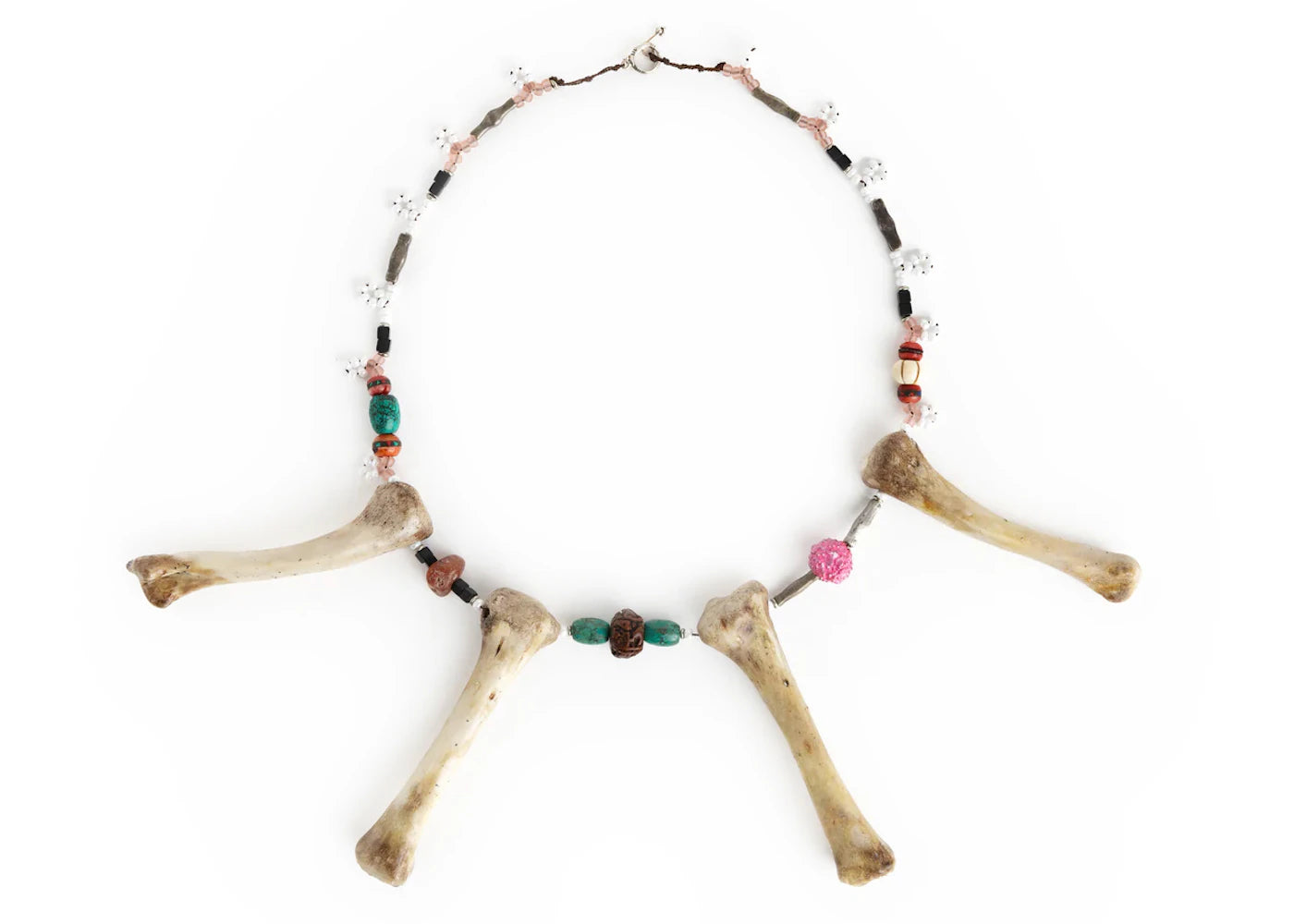 Denim Tears Handmade Chicken Bone Necklace Multicolor