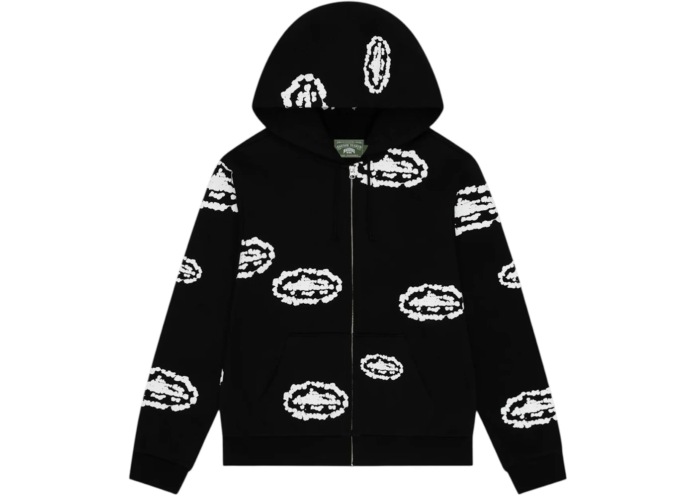 Denim Tears x Corteiz Island Wreath Zip Hoodie Black