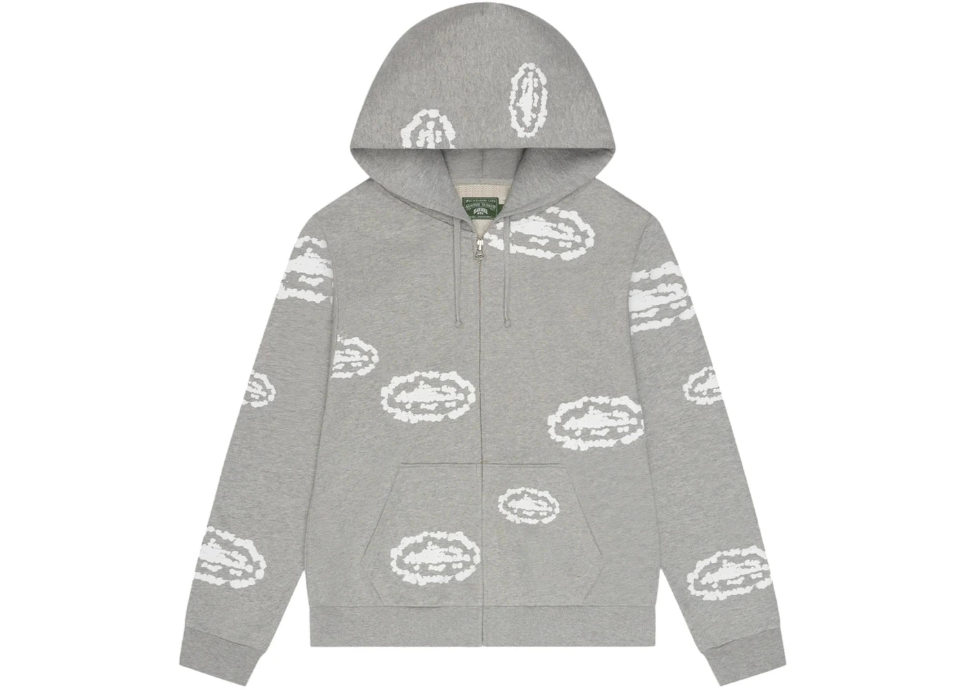 Denim Tears x Corteiz Island Wreath Zip Hoodie Grey