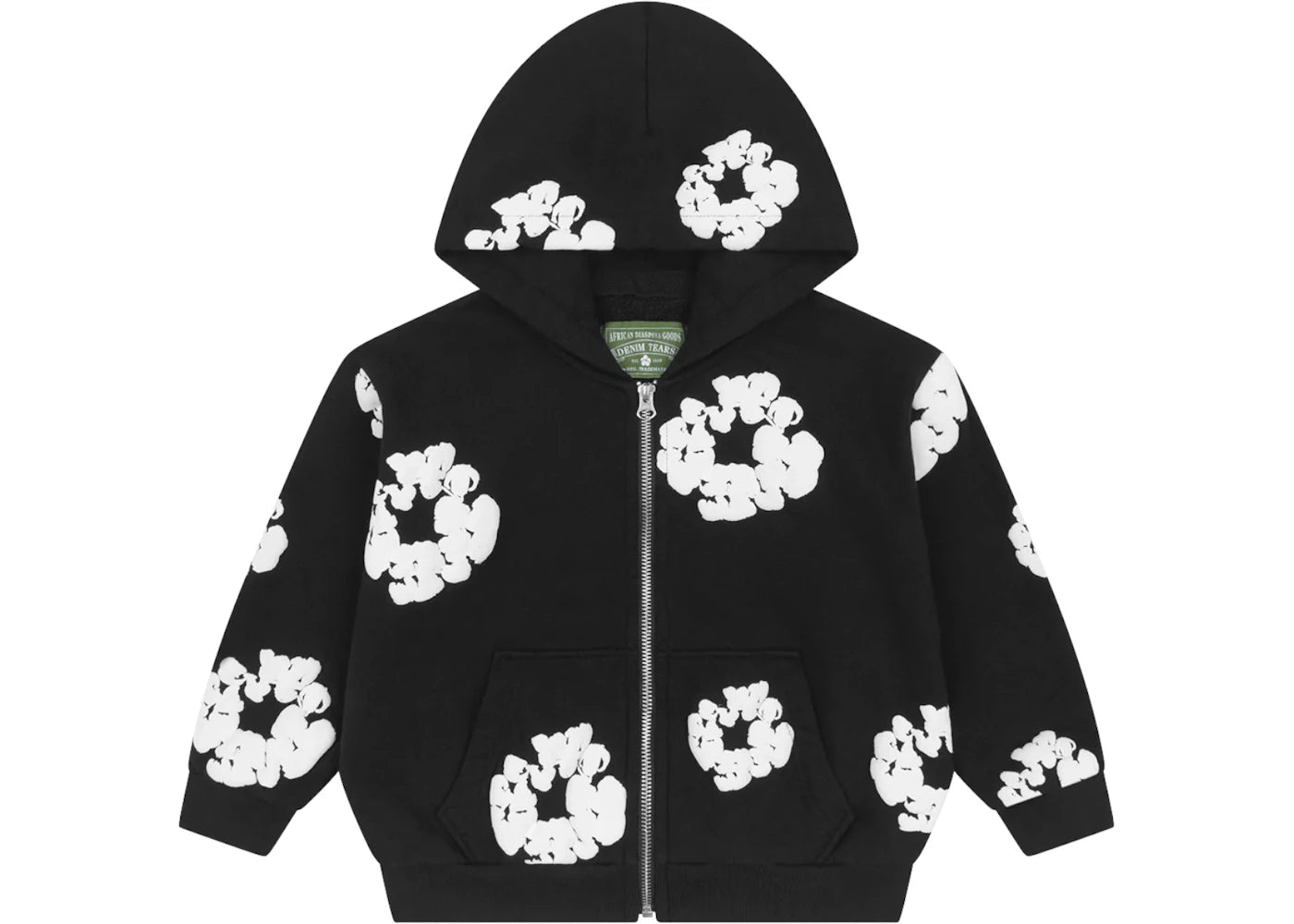 Denim Tears Kids Cotton Wreath Zip Hoodie Black