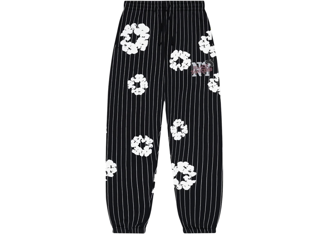 Denim Tears Pinstripe Wreath Sweatpant Black