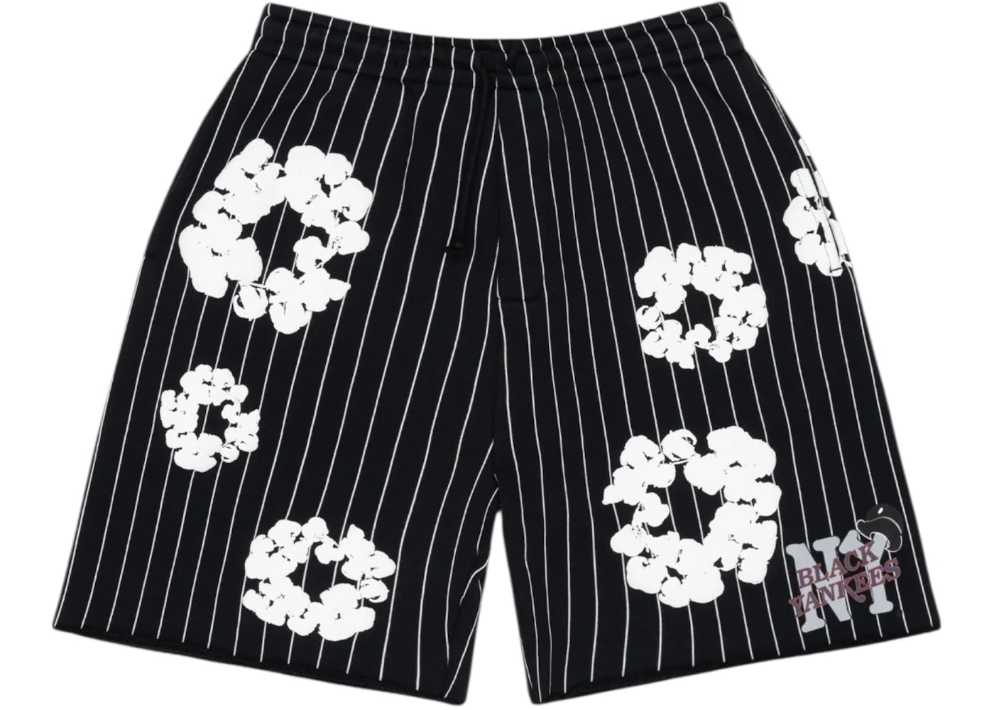 Denim Tears Pinstripe Wreath Sweatshort Black