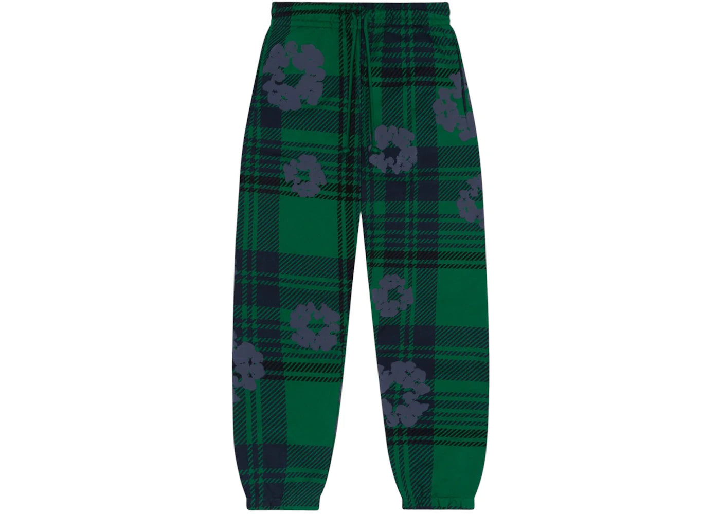 Denim Tears Plaid Cotton Wreath Sweatpants Green