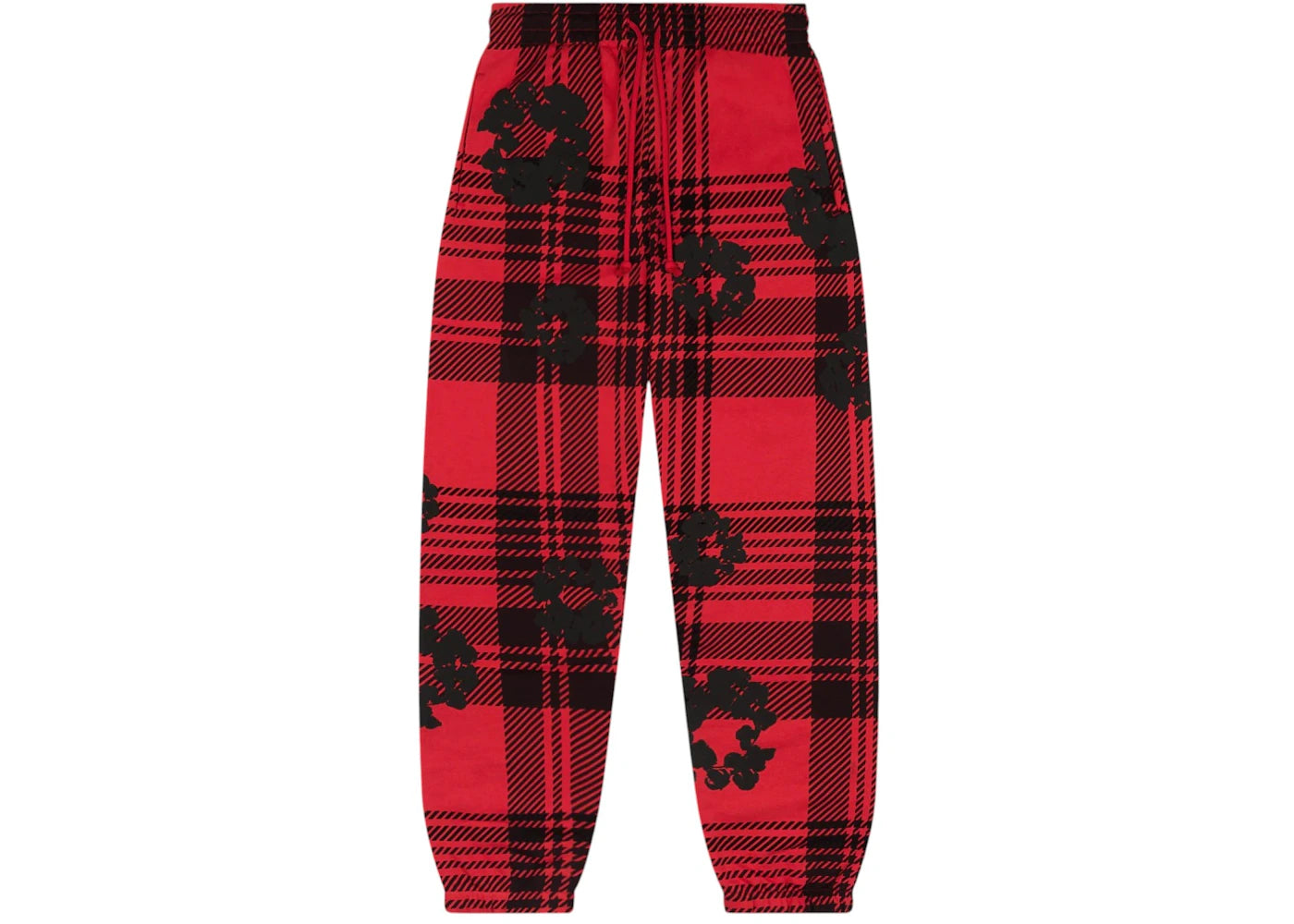 Denim Tears Plaid Cotton Wreath Sweatpants Red
