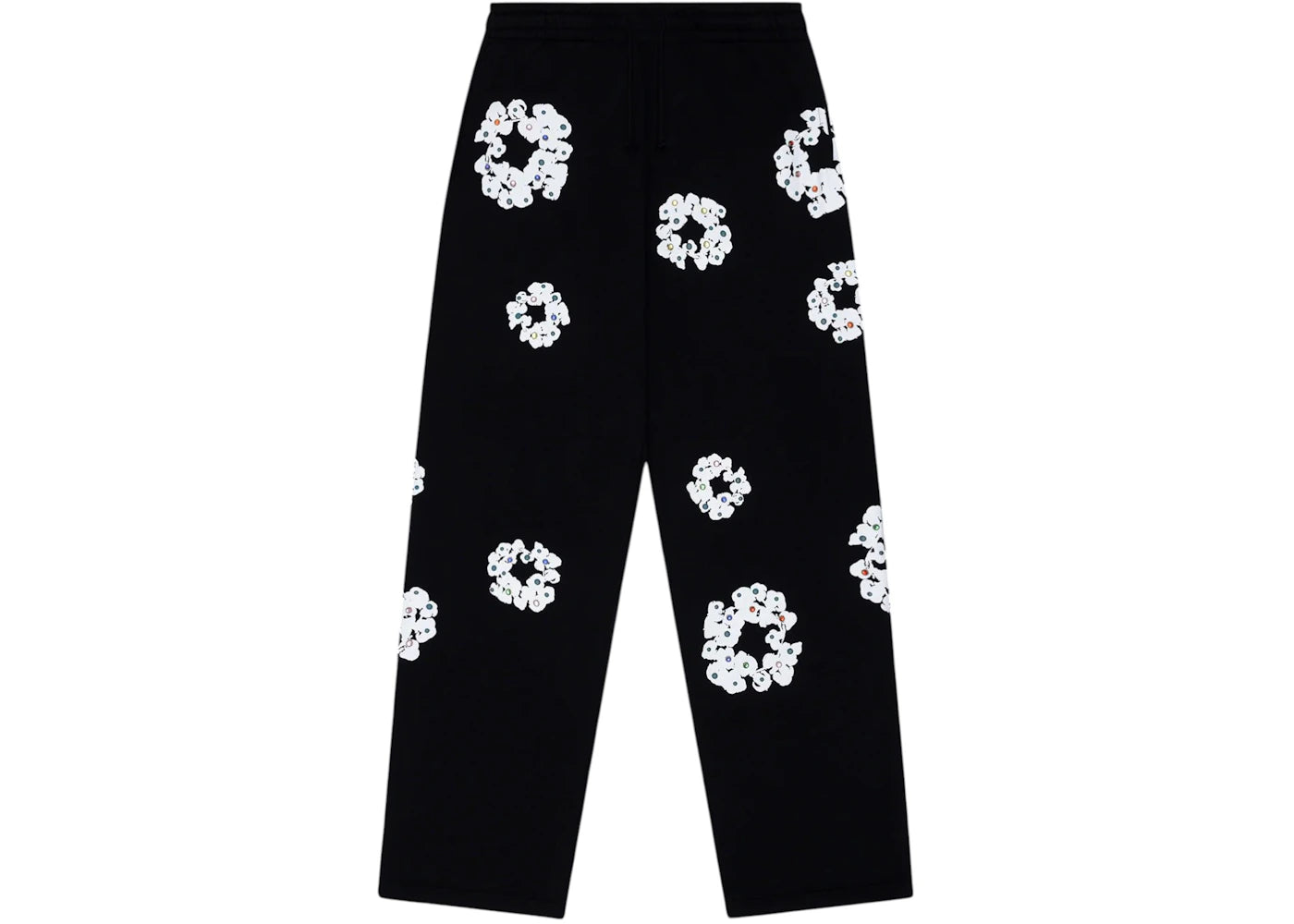 Denim Tears Rhinestone Cotton Wreath Sweatpants Black