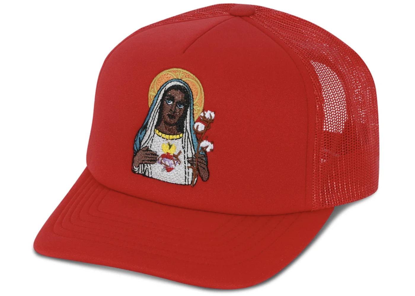 Denim Tears Saint Mary Southern Man Trucker Hat Red