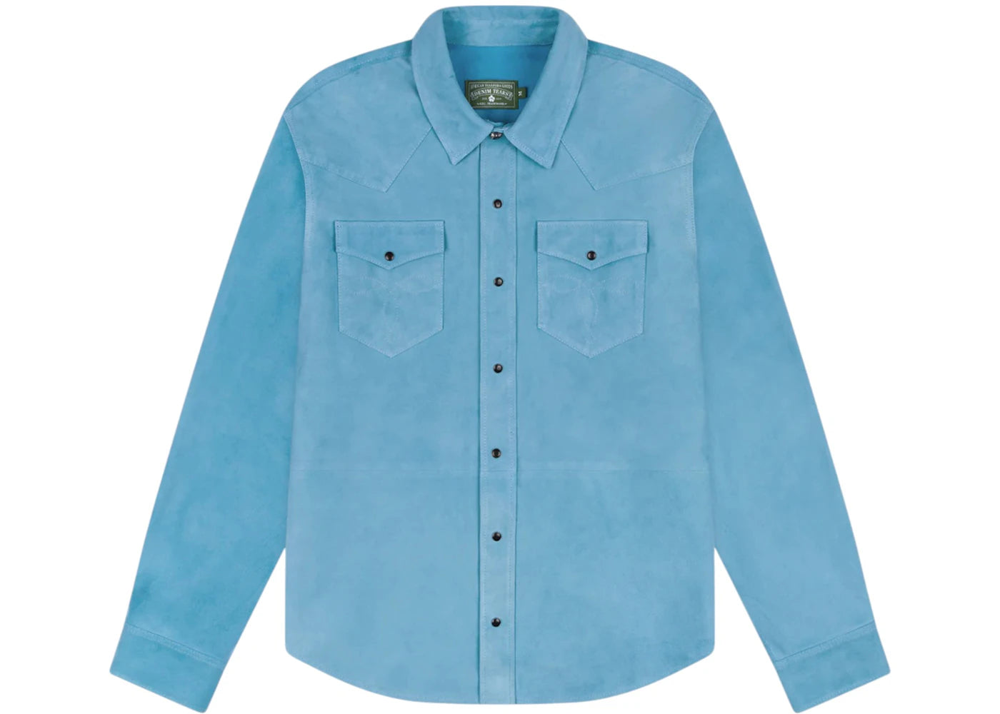 Denim Tears Suede Leather Western Shirt Blue