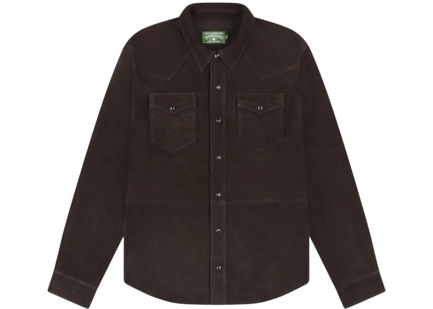 Denim Tears Suede Leather Western Shirt Coffee