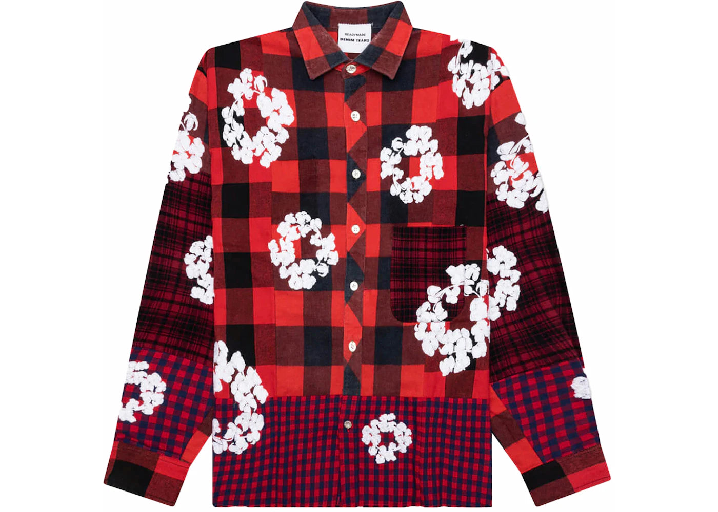 Denim Tears x Readymade Check L/S T-shirt Red