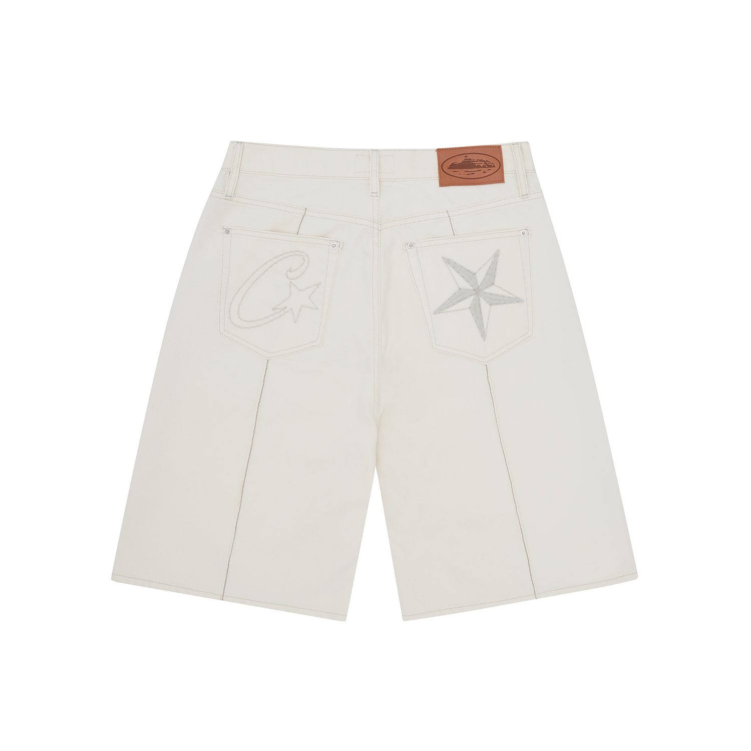 Corteiz C-Star Denim Shorts Natural