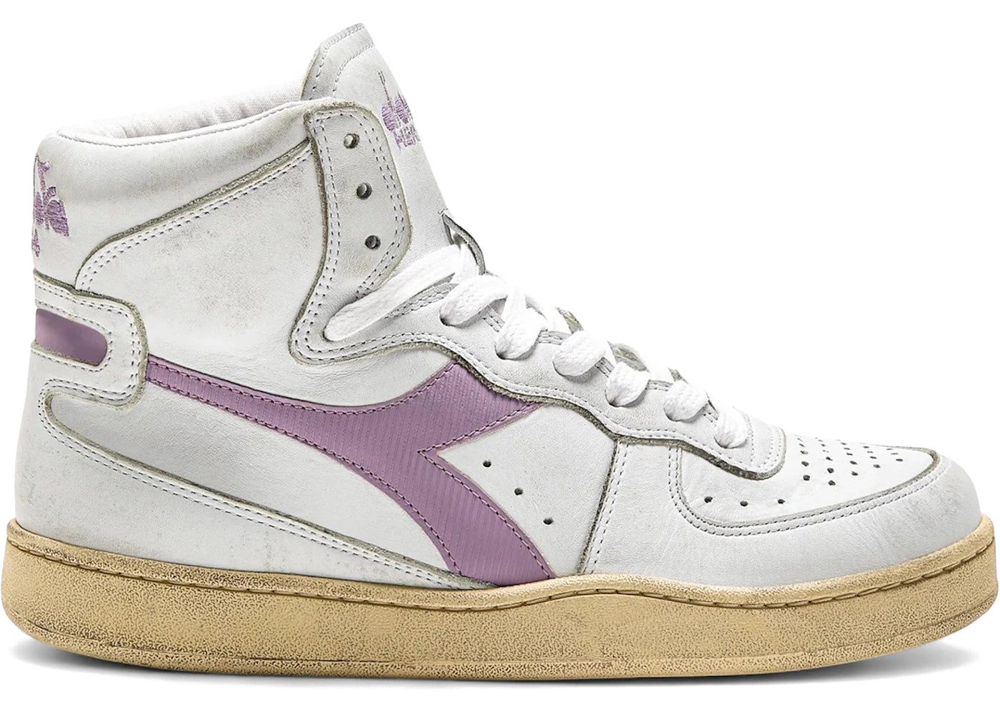 Diadora Basket Suede Used White Lavender Mist