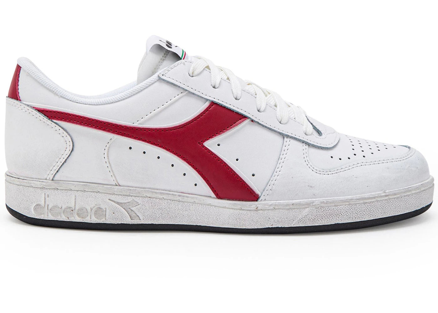 Diadora Magic Basket Low Icona White Chili Red