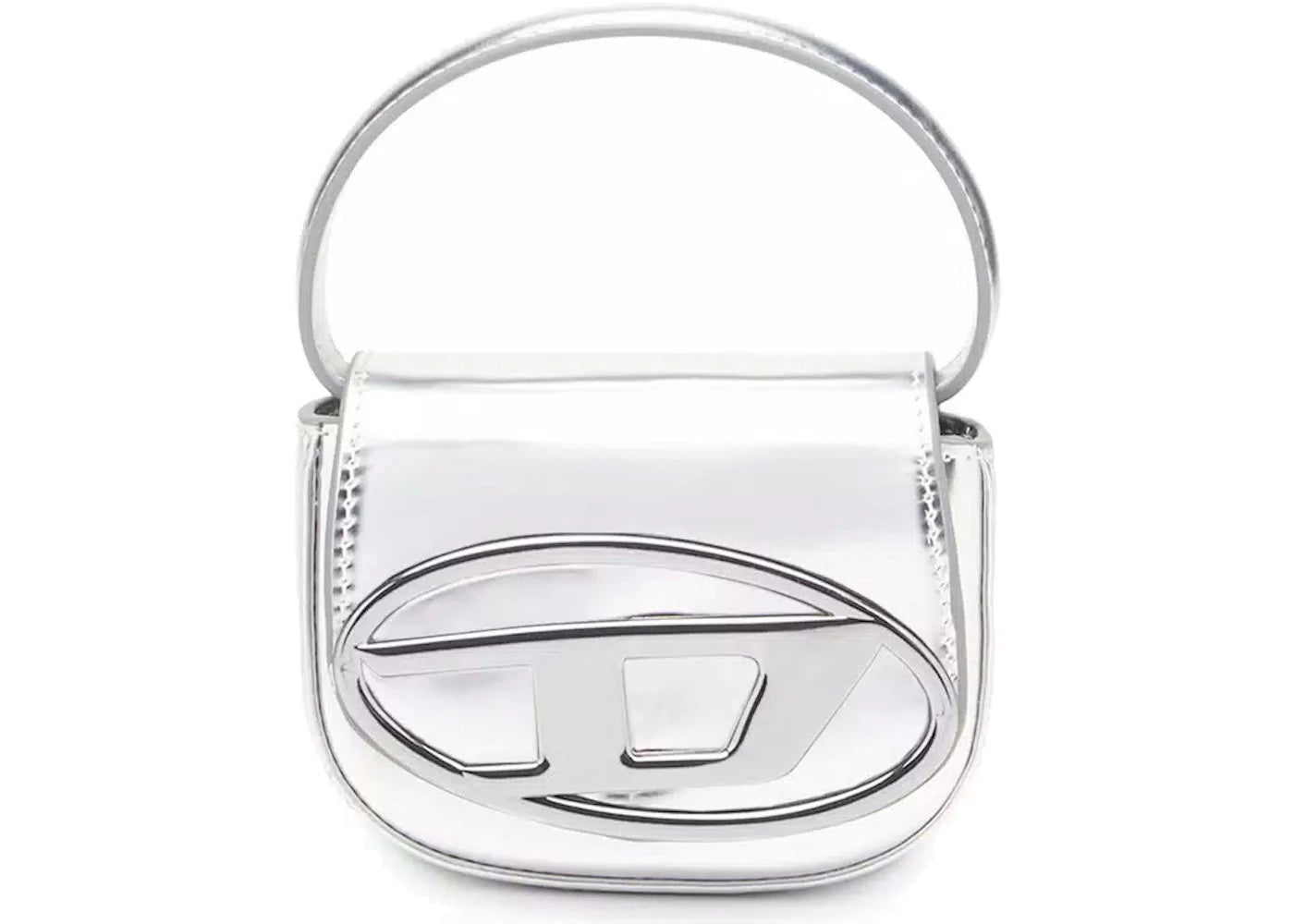 Diesel 1DR XS Mini Bag with D Plaque Silver