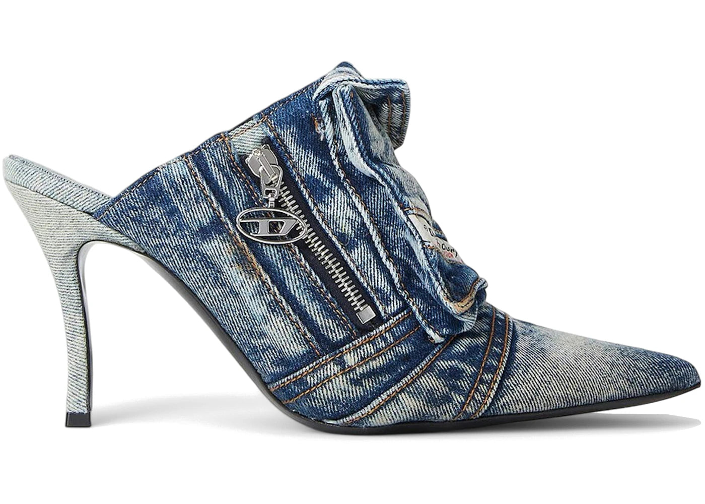 Diesel D-Venus Pocket Mules Washed Denim (Women's)