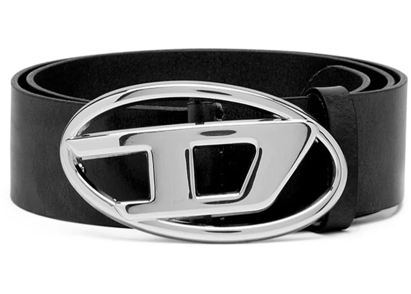 Diesel Leather D Buckle Belt Black