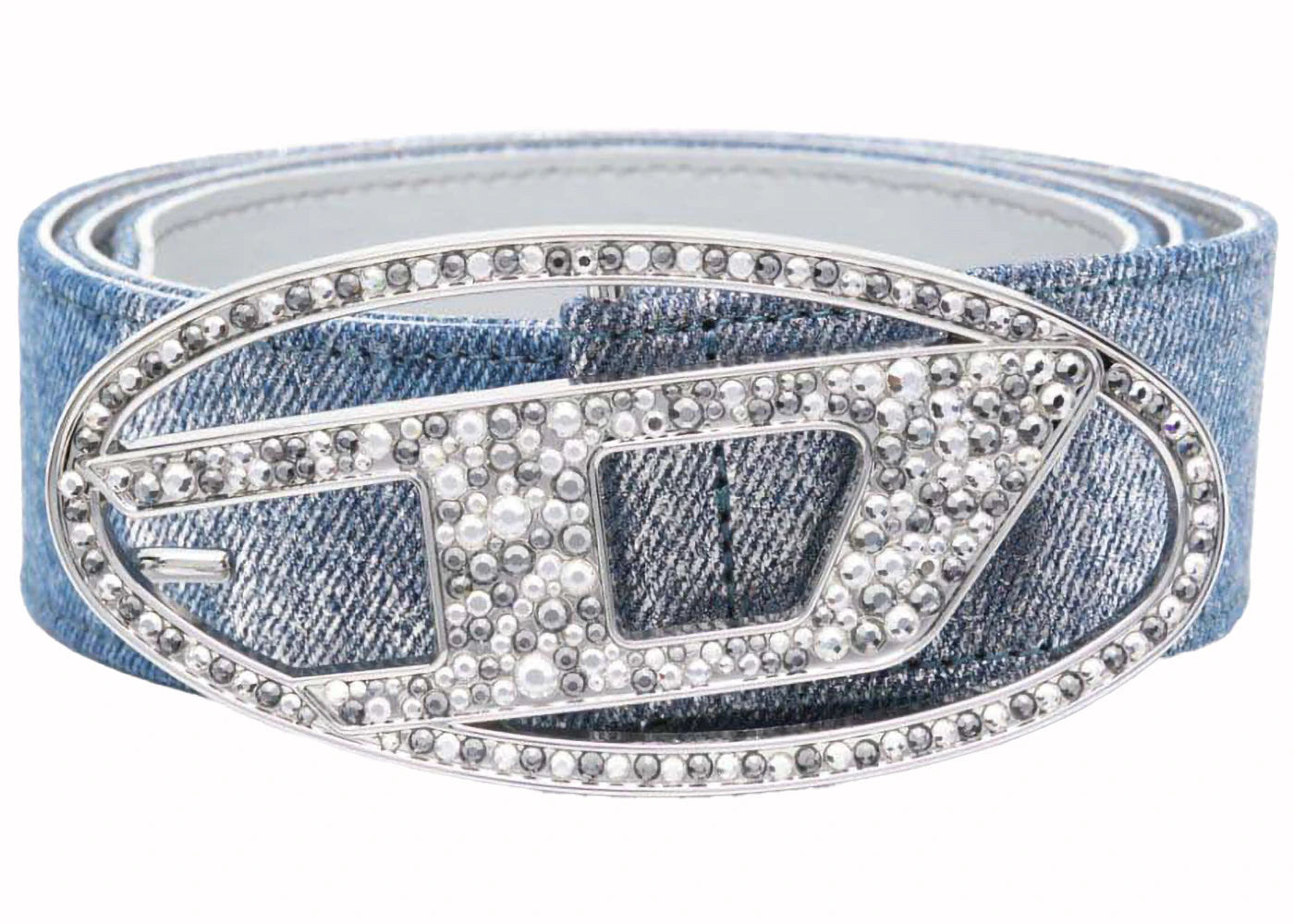 Diesel Oval D Logo B-1Dr Strass Belt Electric/Blue