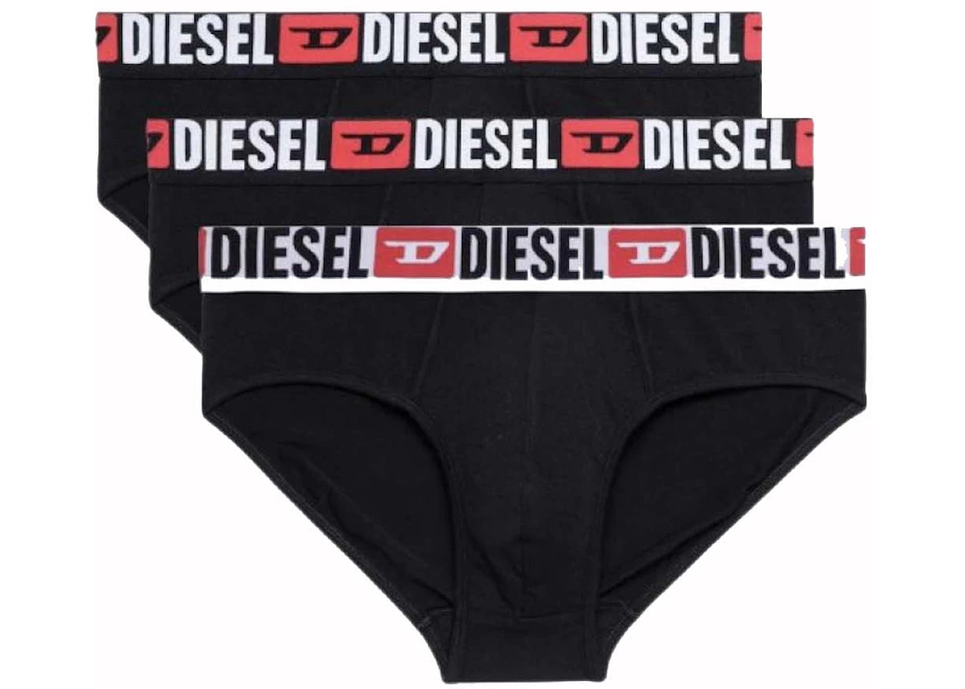 Diesel Umbr-Andrethreepack Solid-Colour Briefs (3 Pack) Black