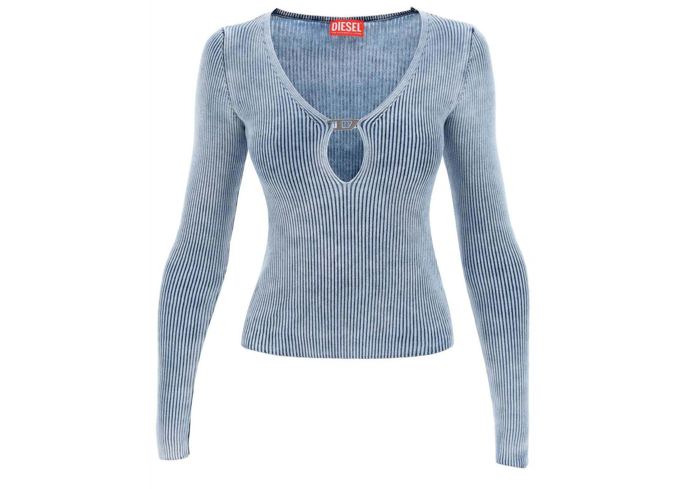 Diesel V-Neck Long Sleeve Top Blue