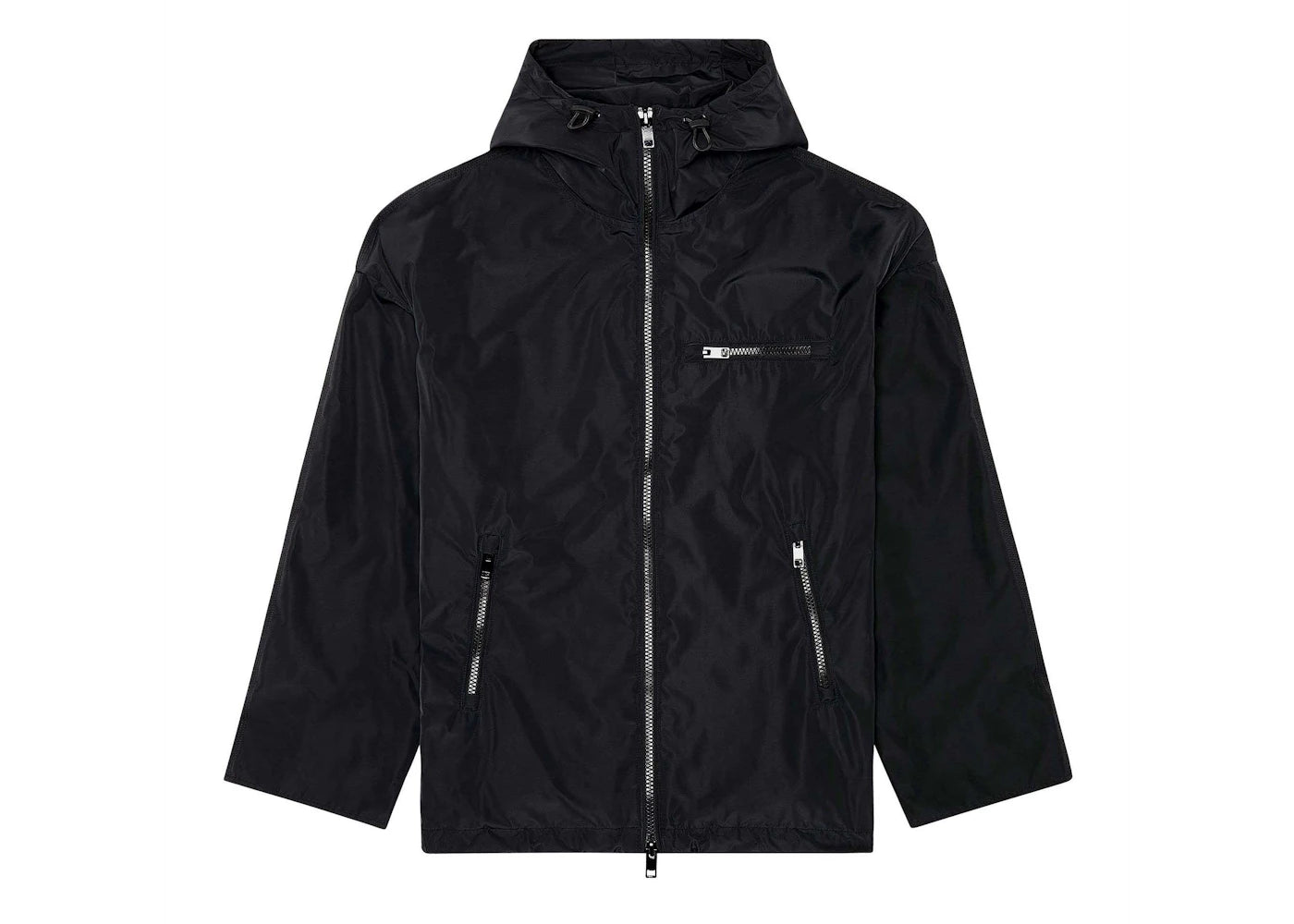 Diesel W-Henness Nylon Jacket with Piped Oval D logo Black