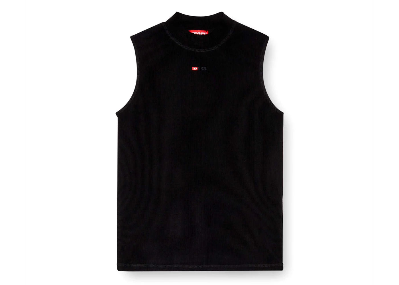 Diesel (W) T-Mokky-Sl-Microdiv Mock Neck Ribbed Tank Top Black