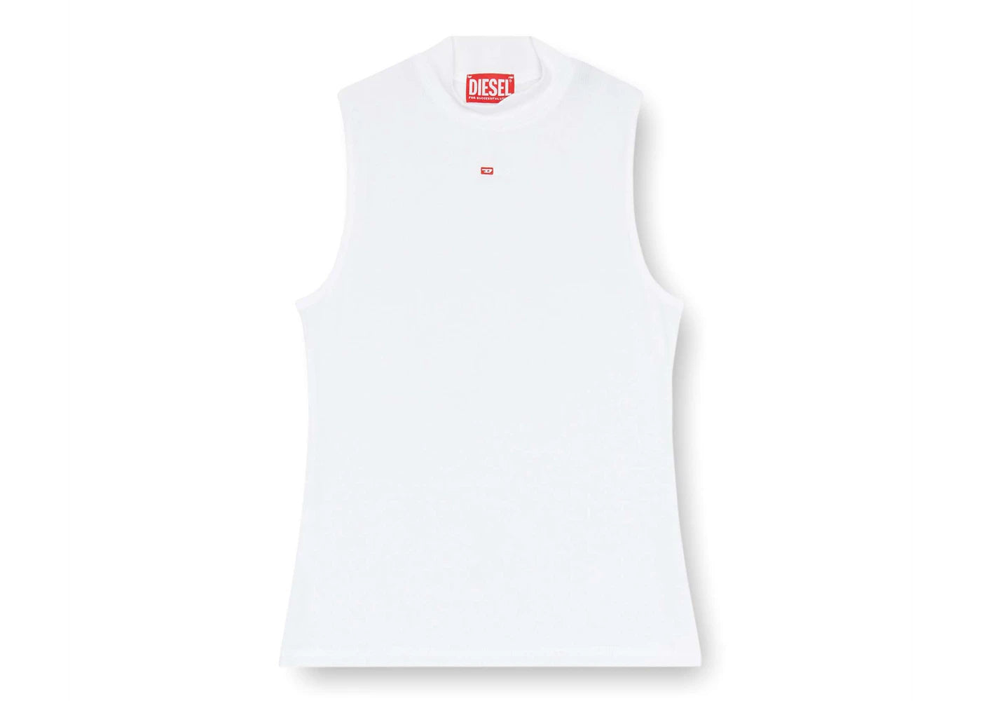 Diesel (W) T-Mokky-Sl-Microdiv Mock Neck Ribbed Tank Top White