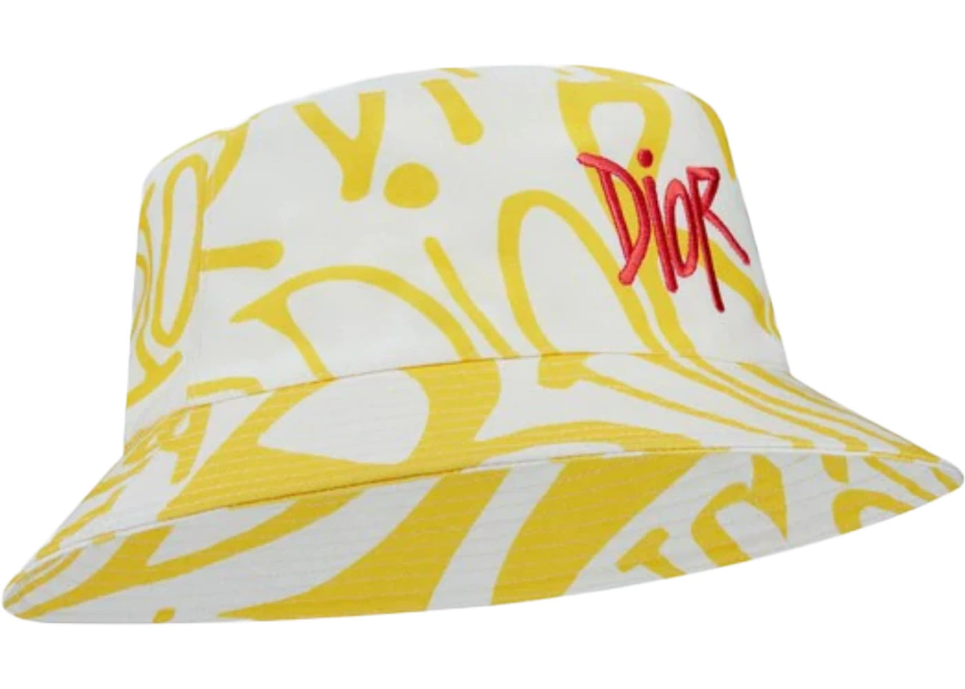Dior And Shawn Bucket Hat Yellow/White