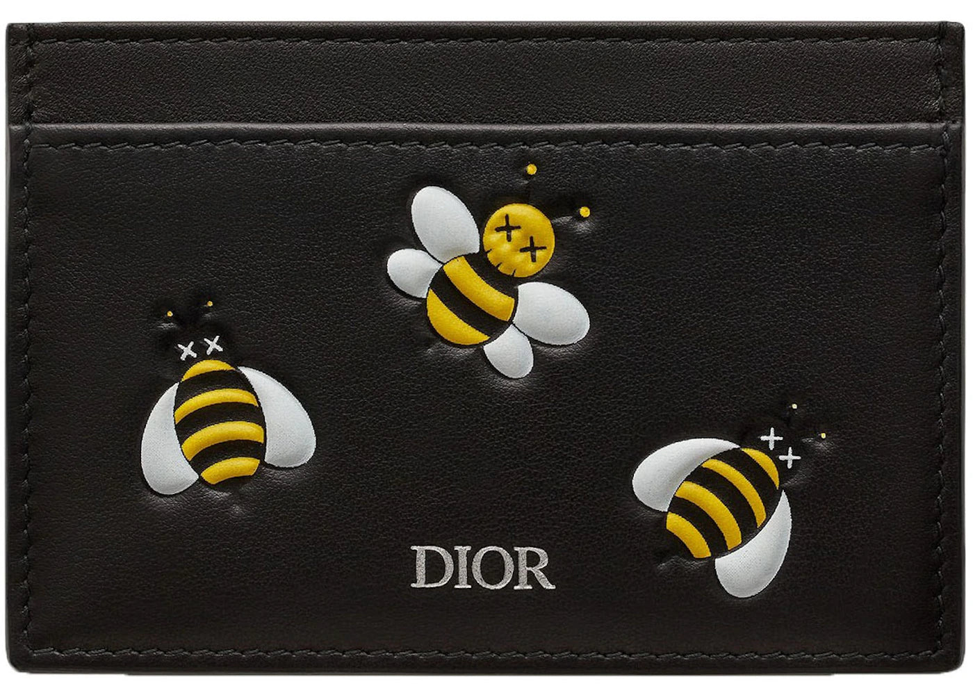 Dior x Kaws Card Holder Yellow Bees Black