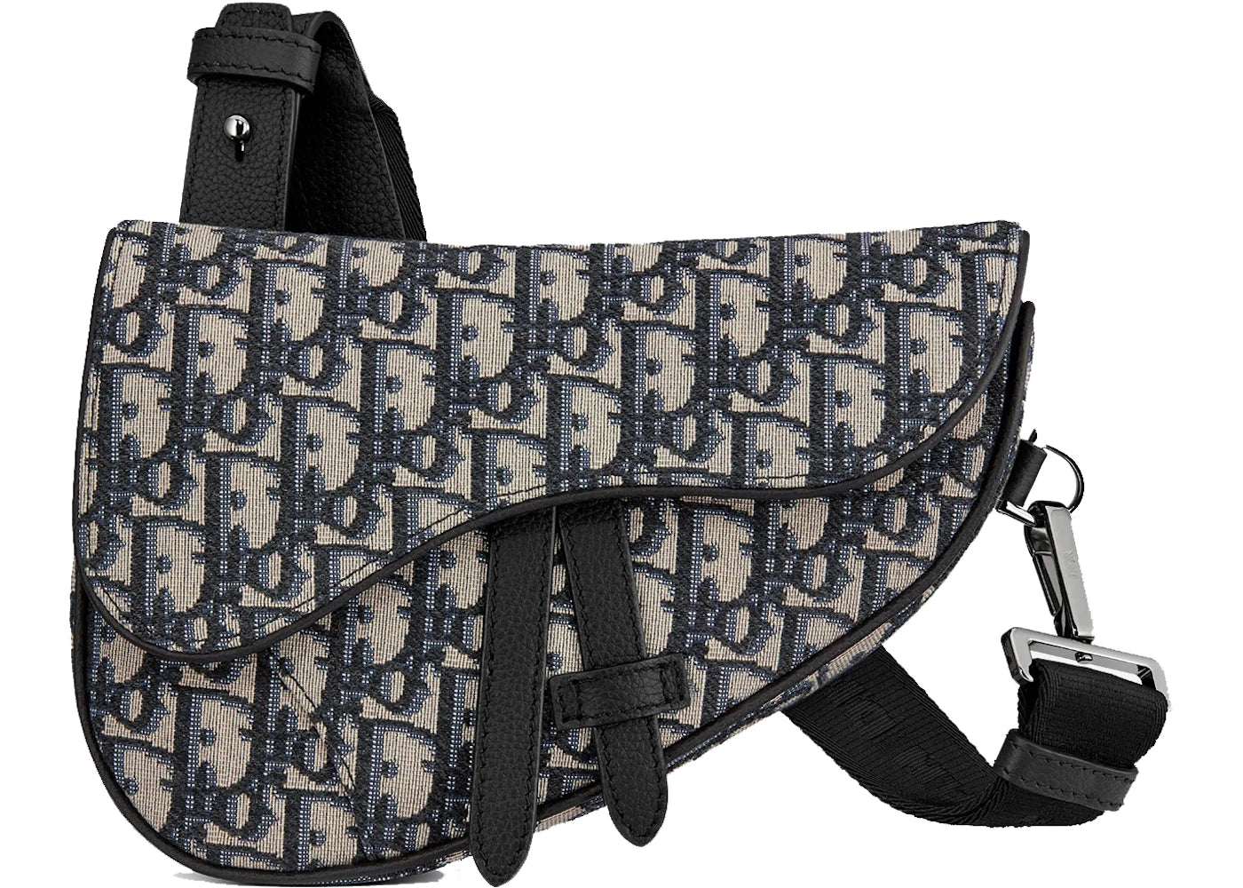 Dior Mini Saddle Bag Oblique Jacquard Beige/Black