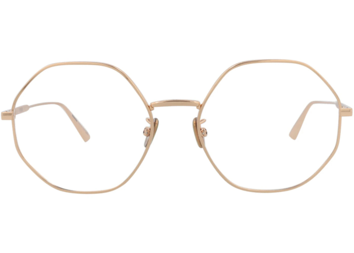Dior Round-Frame Metal Optical Frames Gold Gold Transparent (CD50019U-56-029)