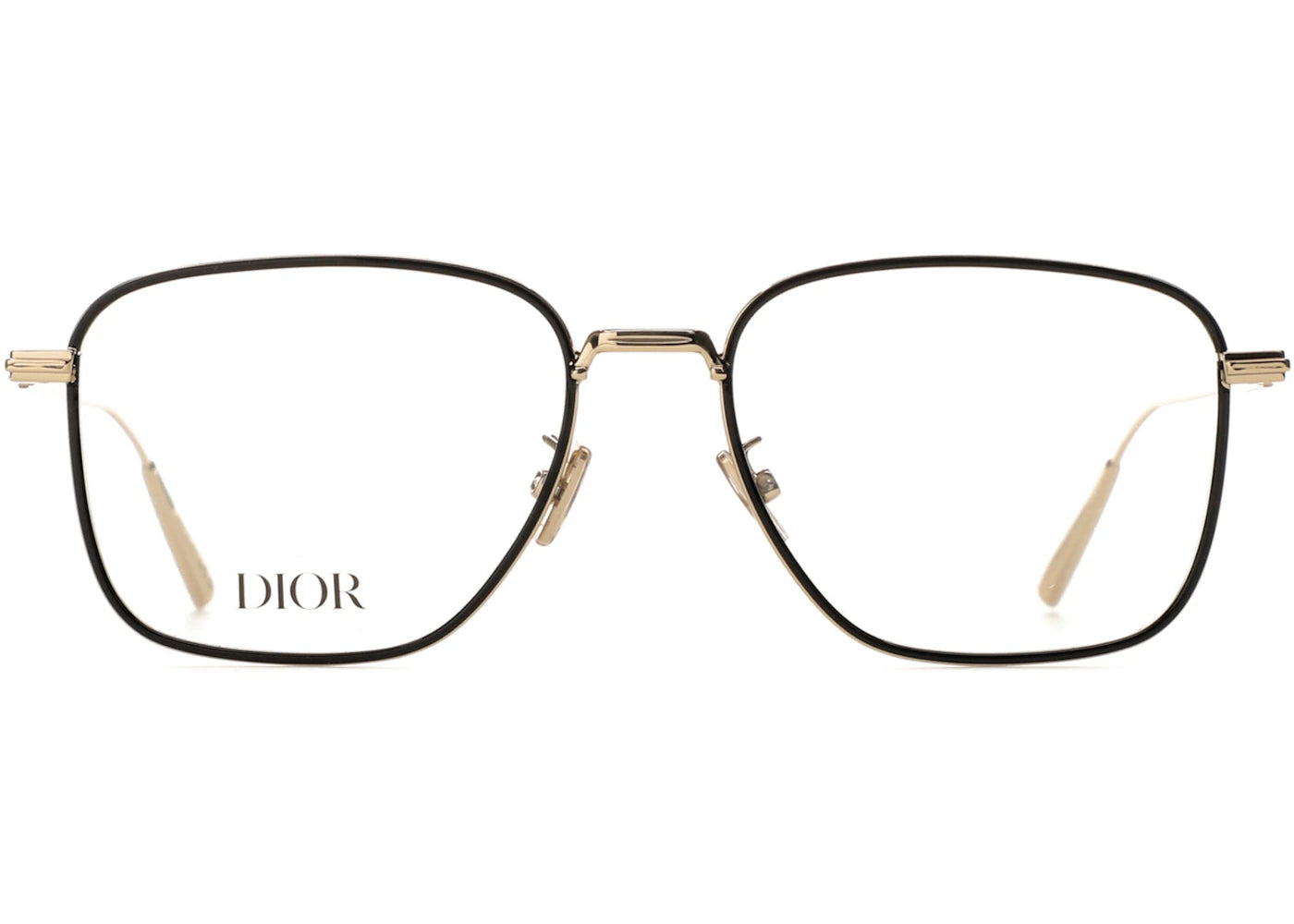 Dior Square-Frame Metal Optical Frames Gold Gold Transparent (DM50029U-53-010)