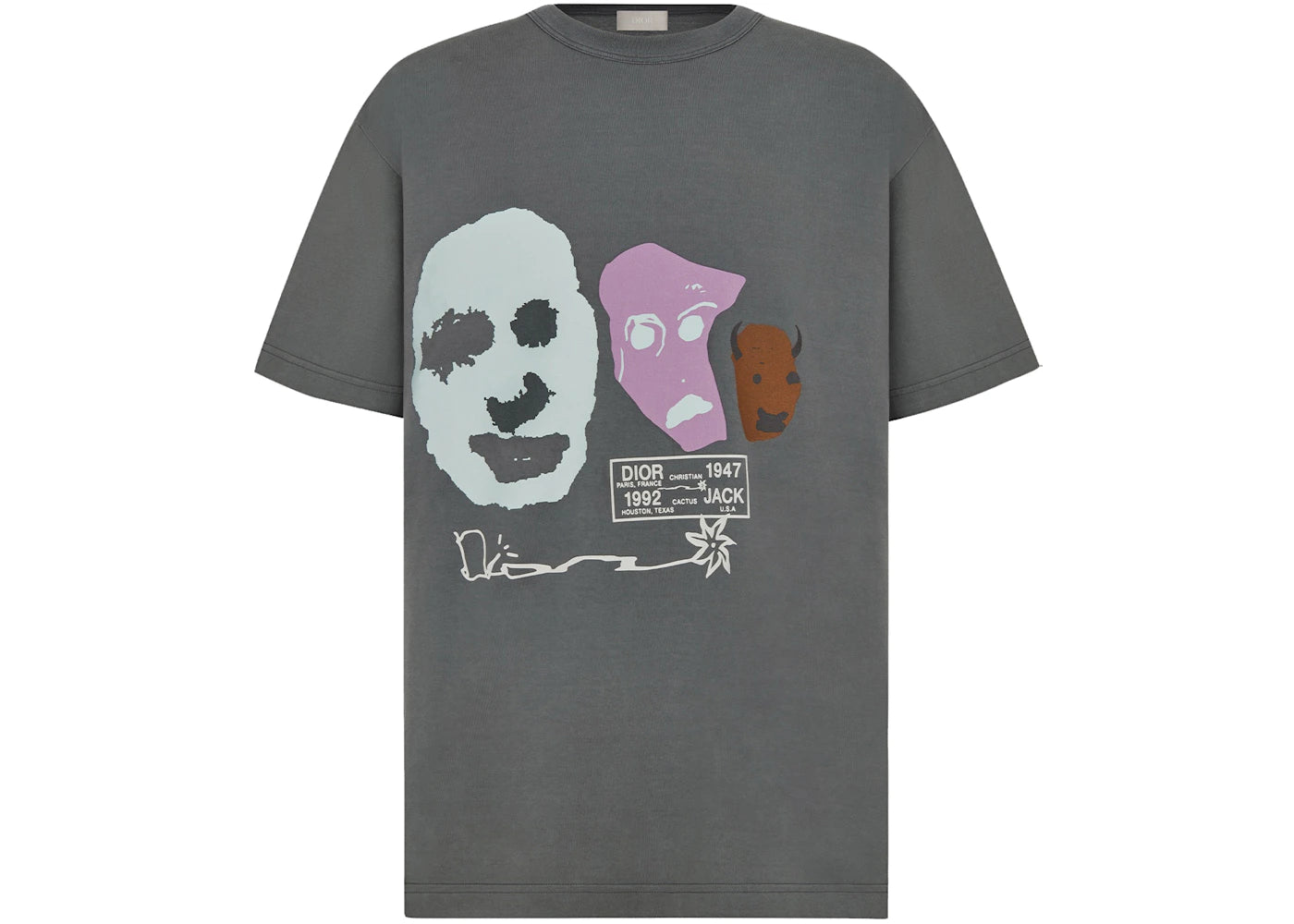 Dior x CACTUS JACK Oversized T-shirt Gray/Multicolor