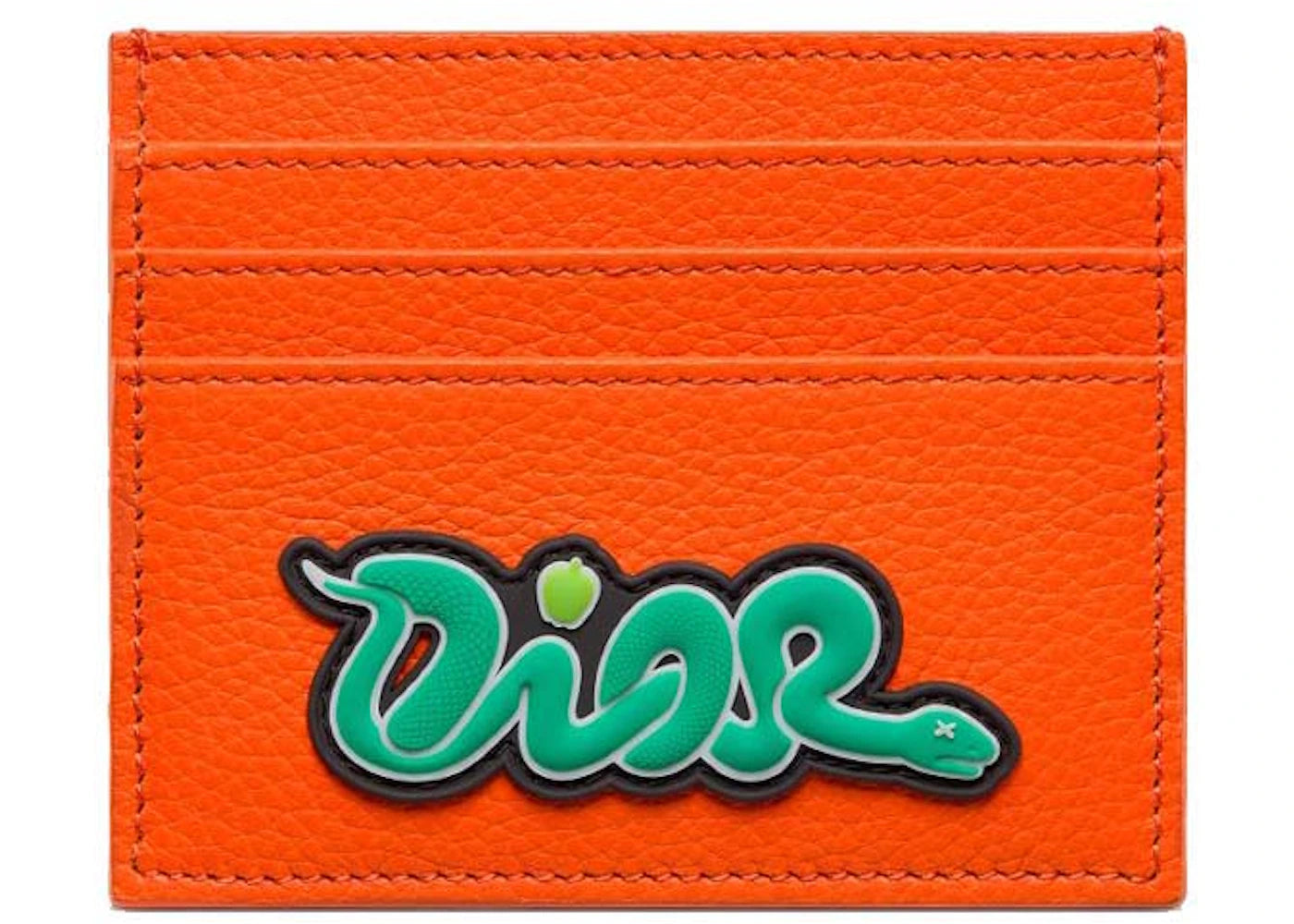 Dior x KAWS Card Holder Vermilion Red Grained Calfskin