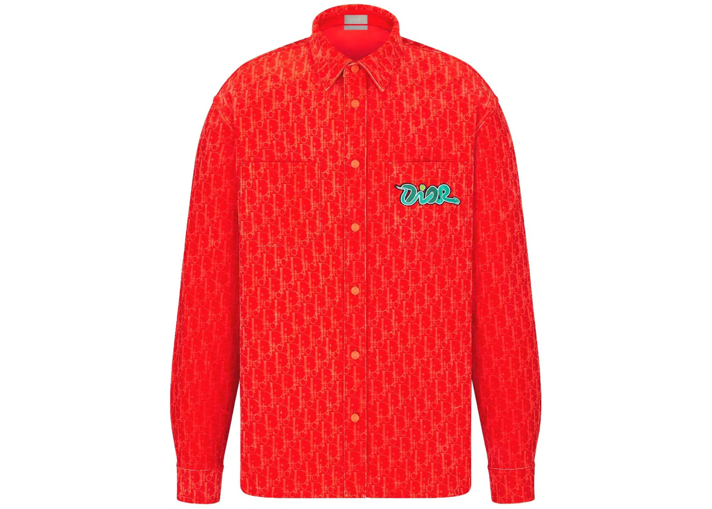 Dior x KAWS Overshirt Red Cotton-Blend Denim