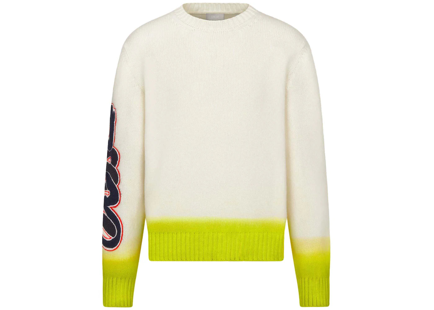 Dior x KAWS Sweater White and Yellow Wool Knit