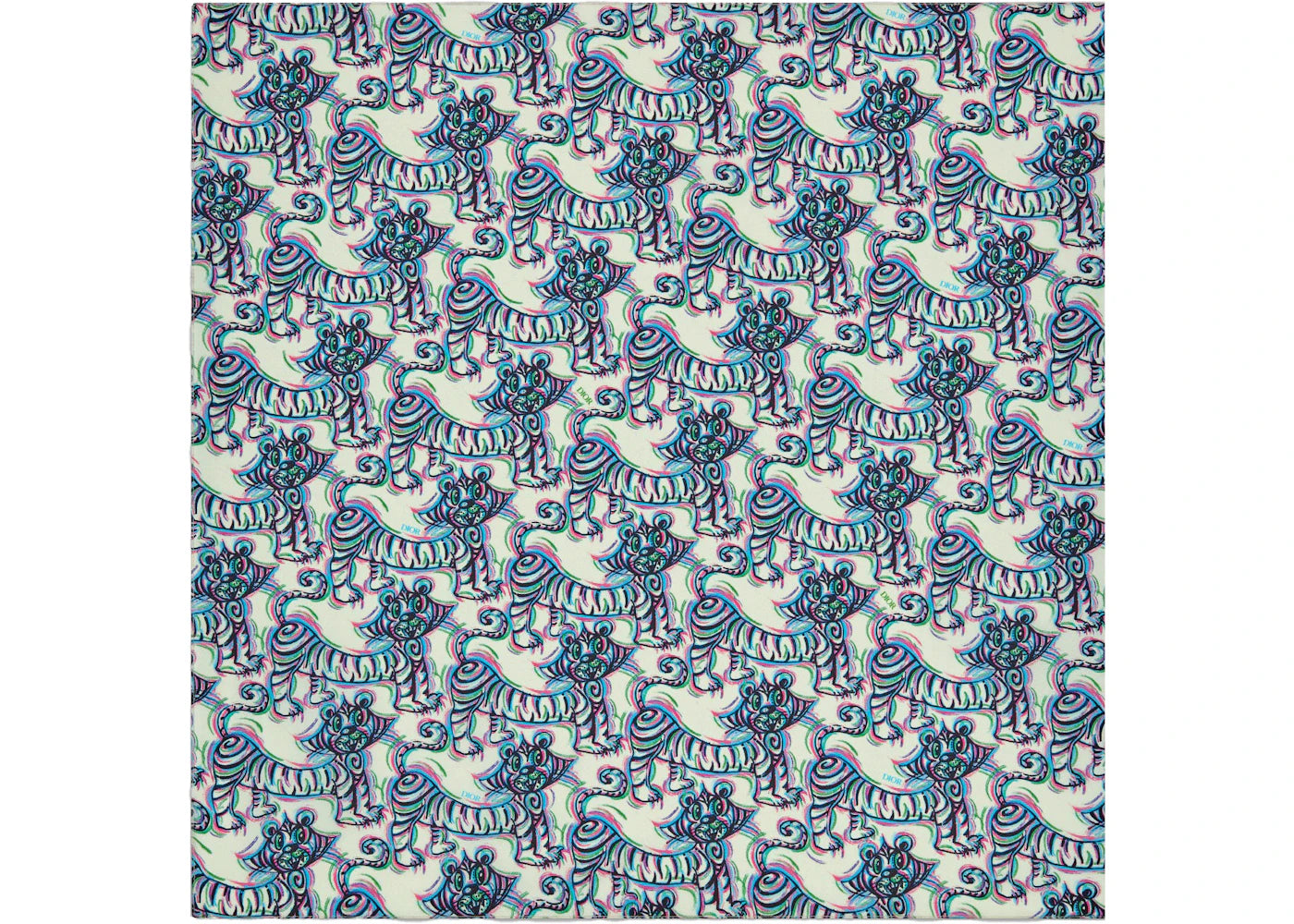 Dior x Kenny Scharf Bandana Tiger Print Multicolor