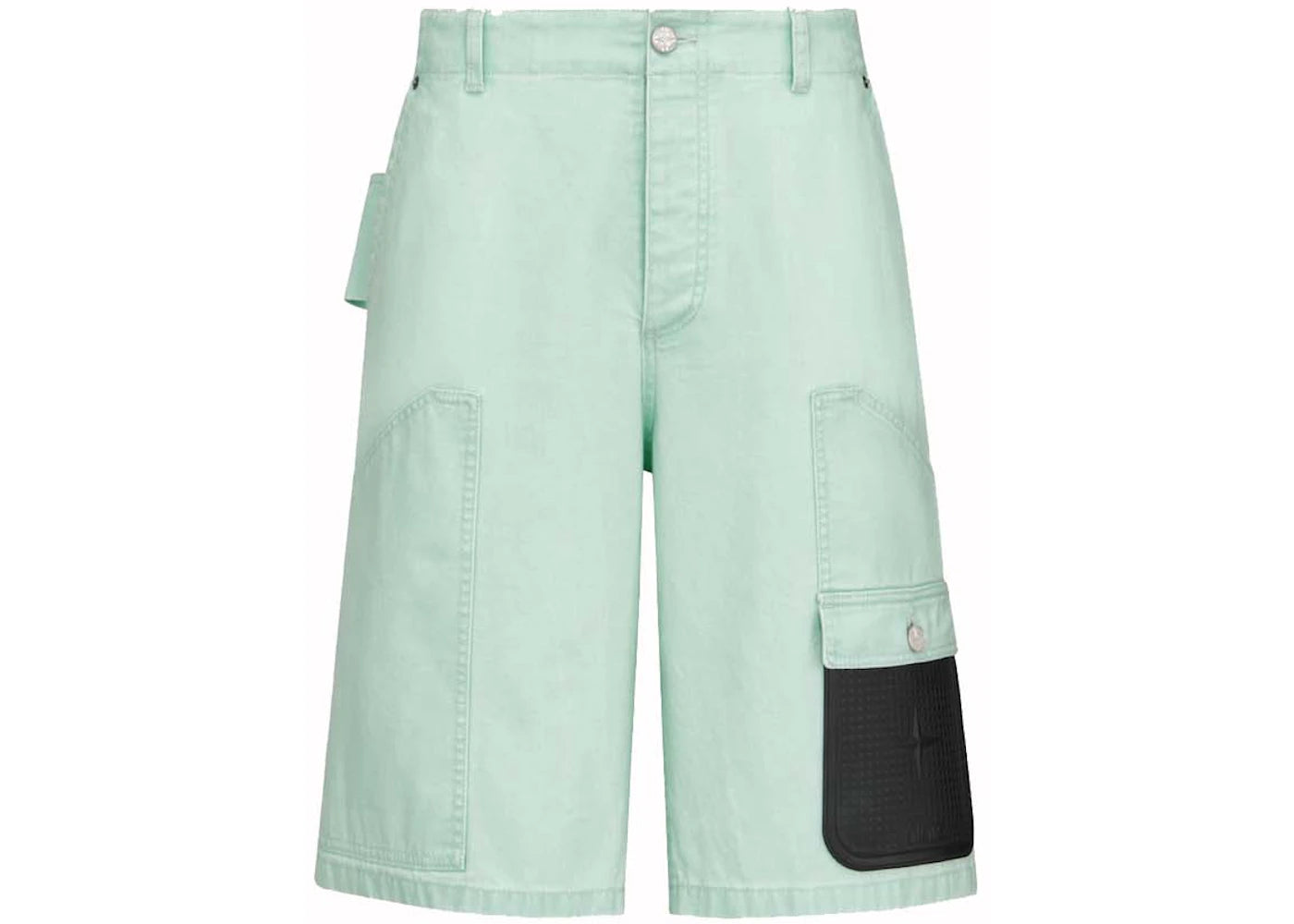Dior x Stone Island Cotton-Blend Satin Bermuda Shorts Light Green
