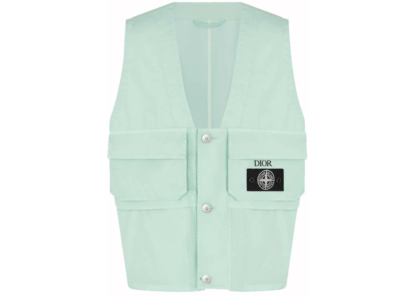 Dior x Stone Island Cotton-Blend Satin Vest Light Green