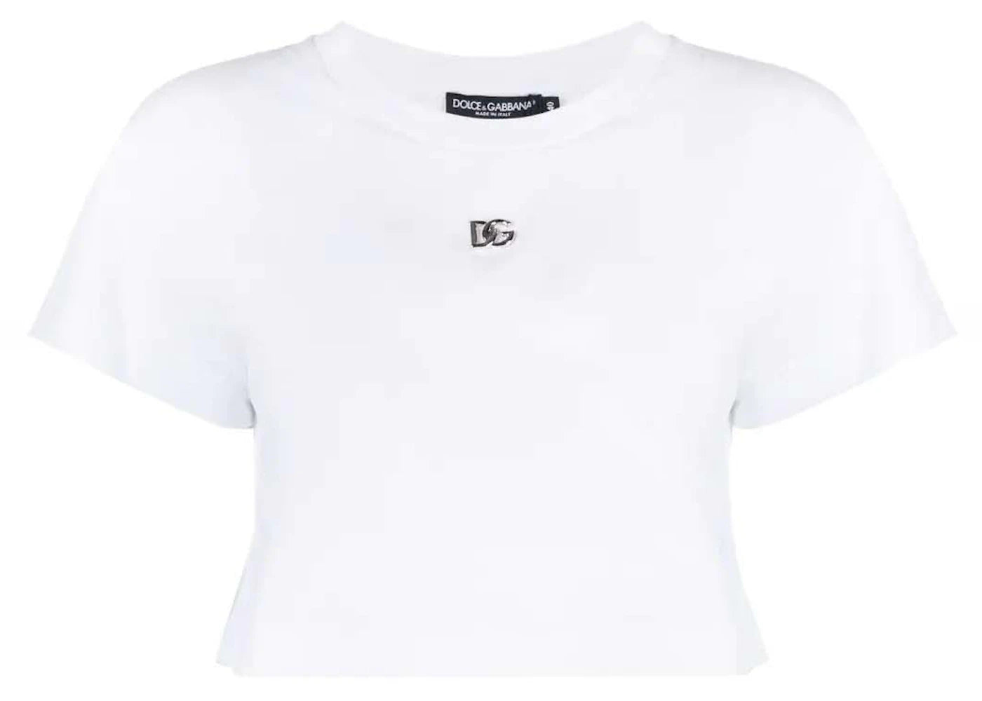 Dolce & Gabbana Cropped Logo Plaque T-shirt White