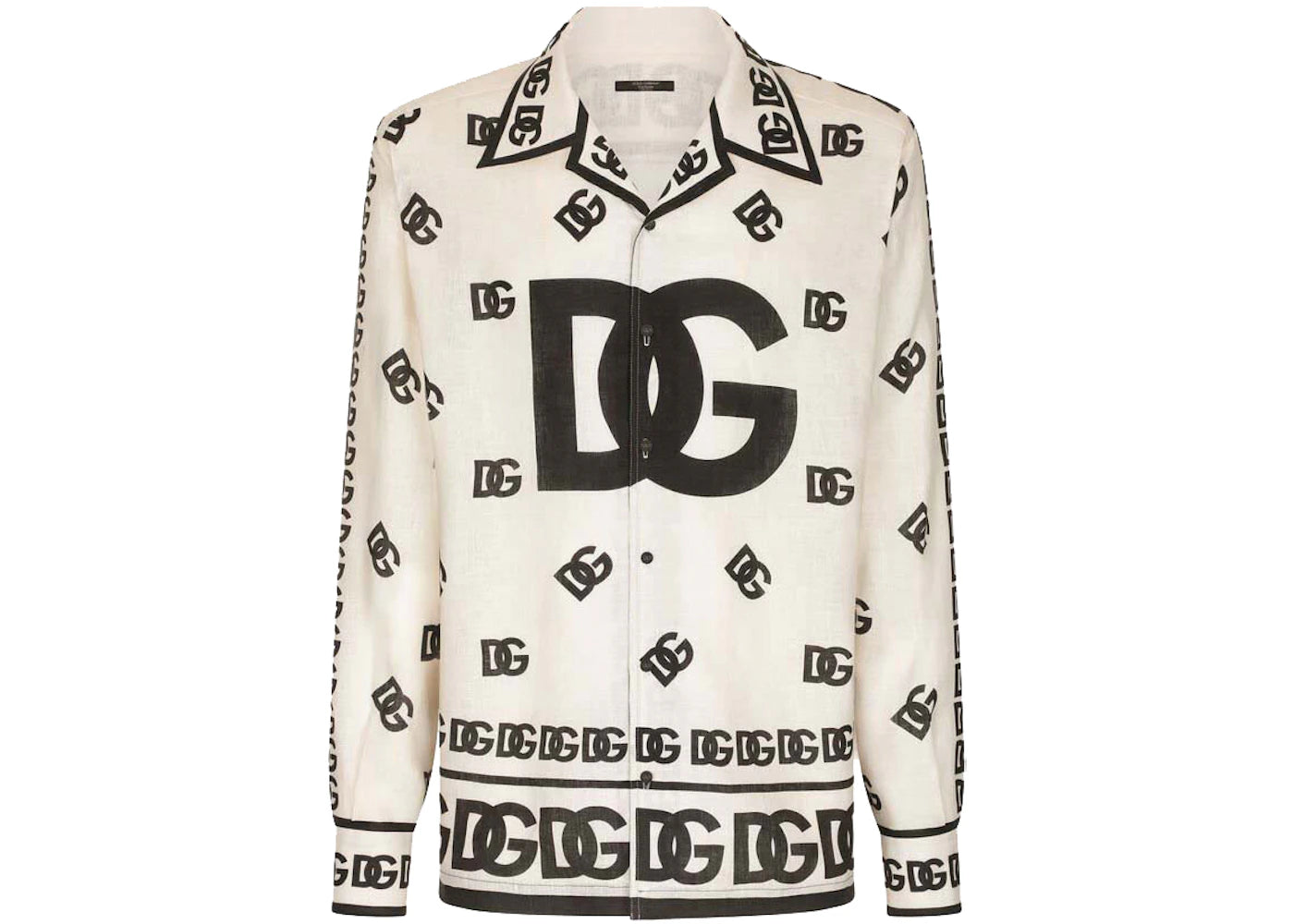 Dolce & Gabbana Linen All Over DG Hawaiian Print Shirt Multicolor