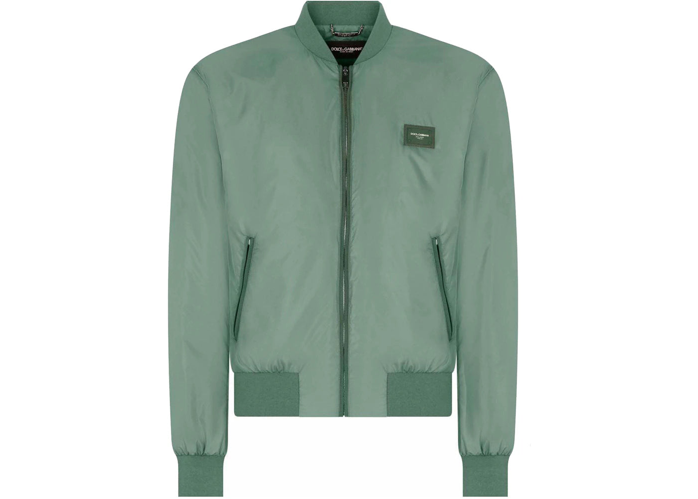 Dolce & Gabbana Logo Patch Bomber Jacket Green