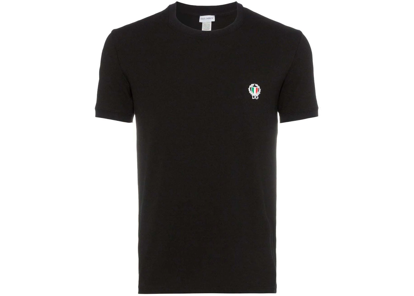 Dolce & Gabbana Logo Small Patch Cotton T-Shirt Black