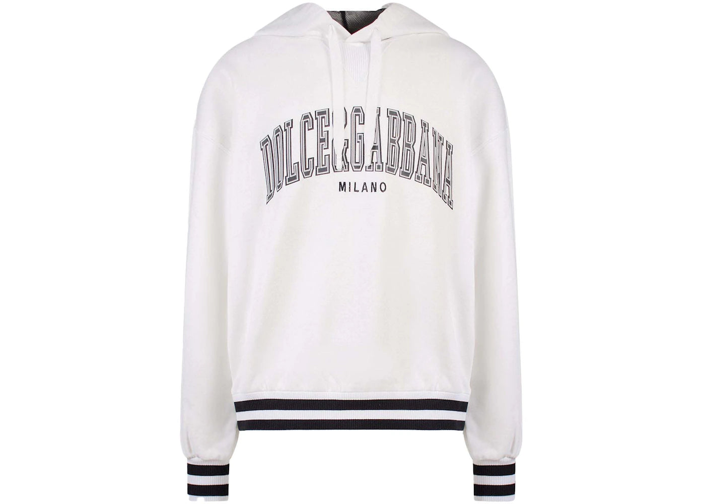 Dolce & Gabbana Man Cotton Maxi Logo Patch Sweatshirt White