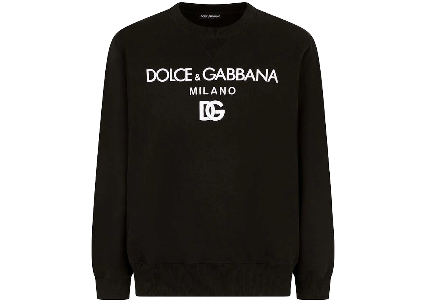 Dolce & Gabbana Printed Jersey DG Embroidery Sweatshirt Black