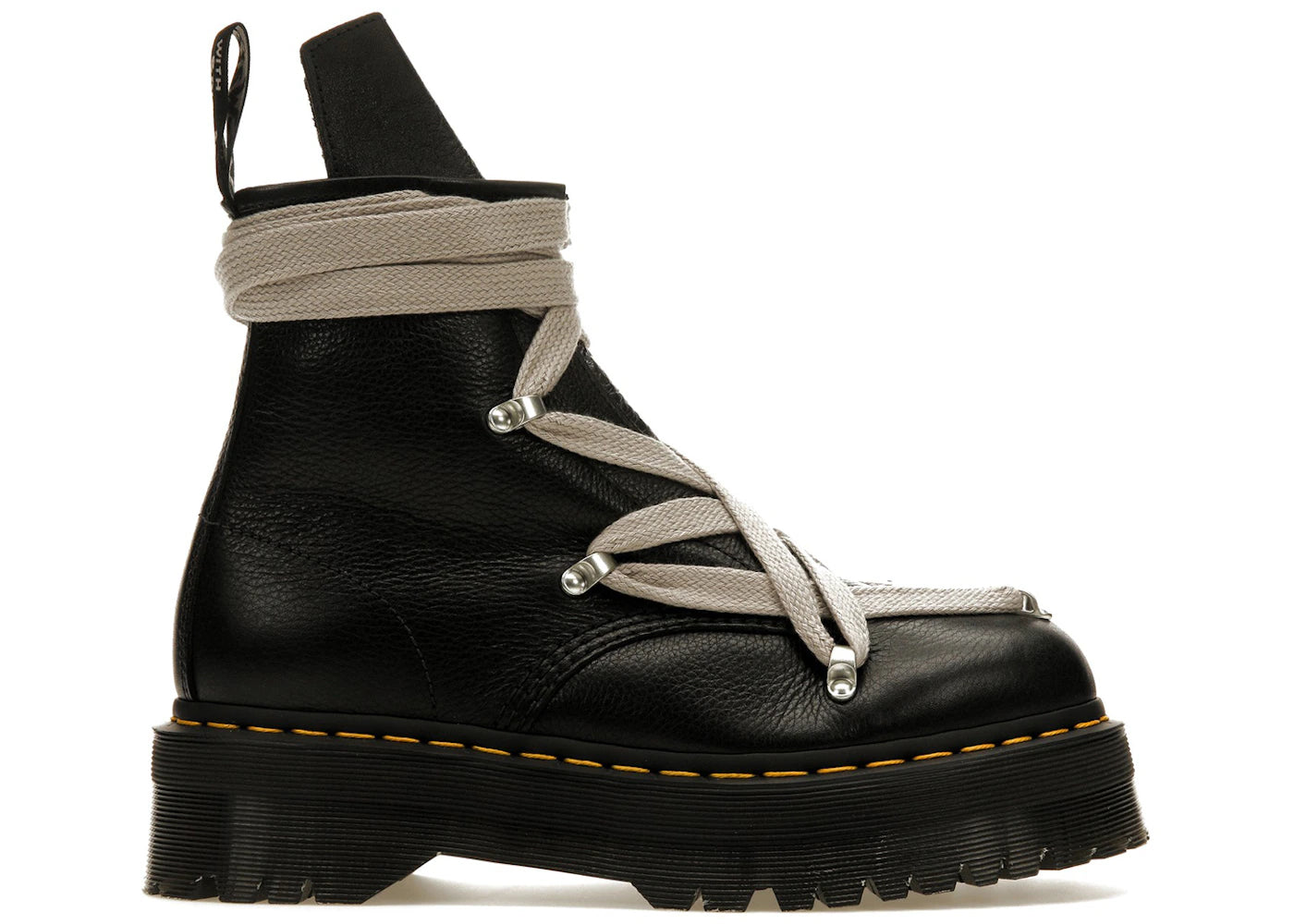 Dr. Martens 1460 Quad Leather Sole Pentagram Wrap Lace Boot Rick Owens Black