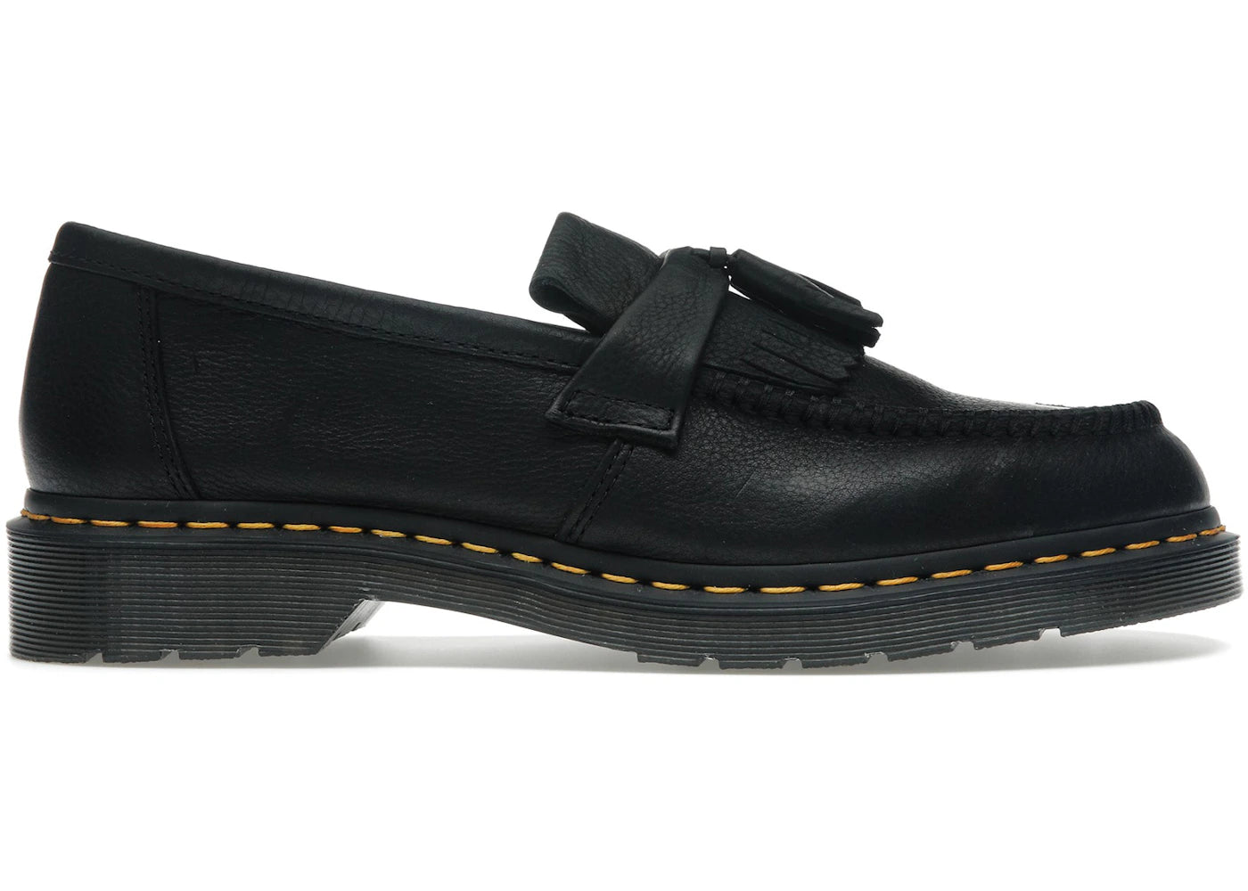 Dr. Martens Adrian Yellow Stitch Ambassador Leather Loafers Black