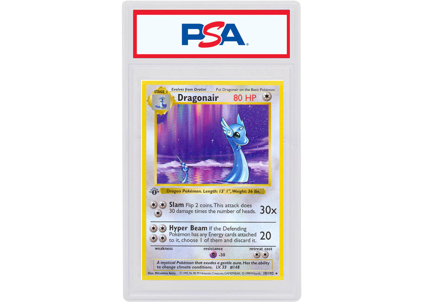 Dragonair 1999 Pokemon TCG Base Set 1st Edition #18/102 (PSA or BGS Graded)