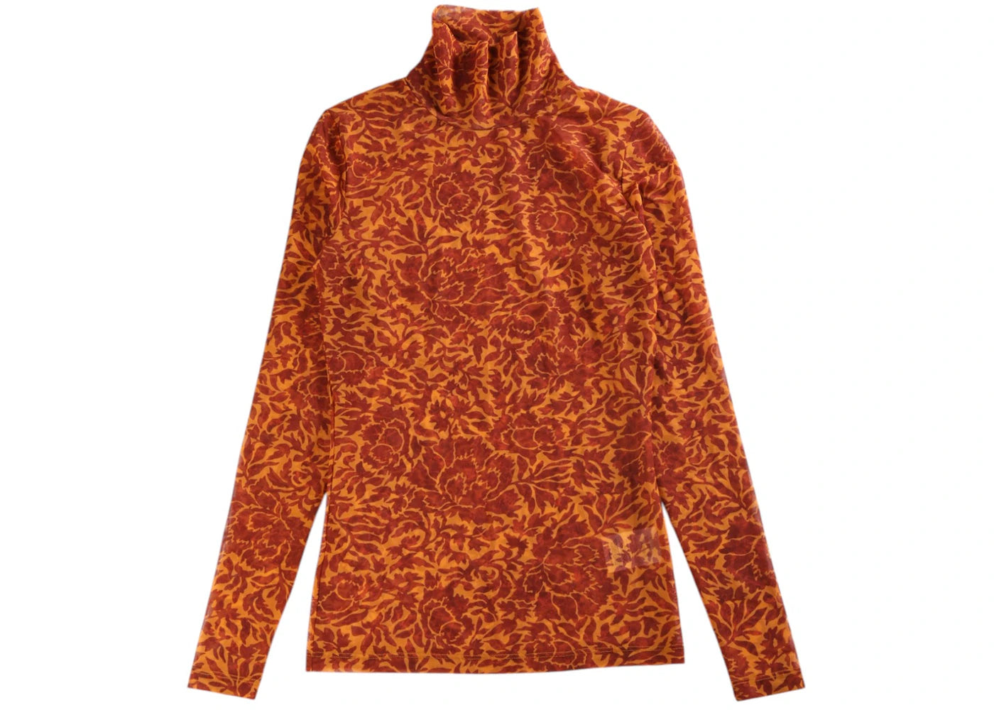 Dries Van Noten Printed Turtleneck Tee Orange