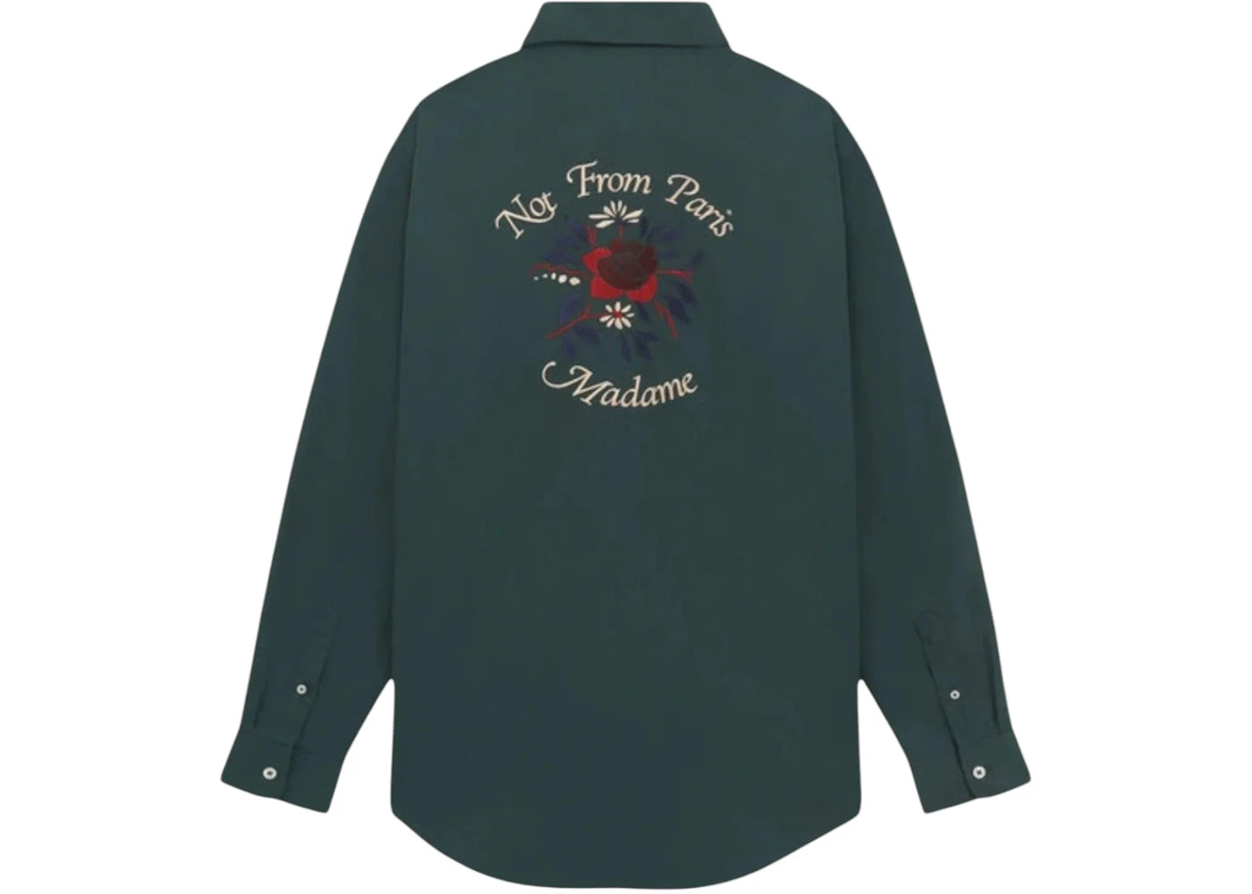 Drole de Monsieur La Chemise Slogan Fleur Shirt Green