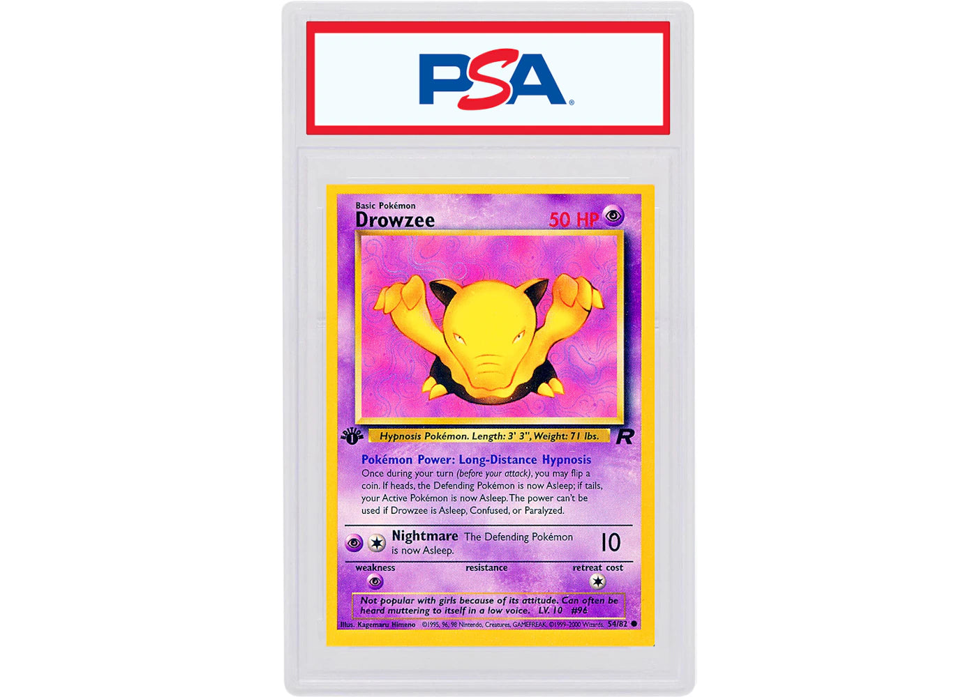 Drowzee 2000 Pokemon TCG Team Rocket 1st Edition #54/82 (PSA or BGS Graded)